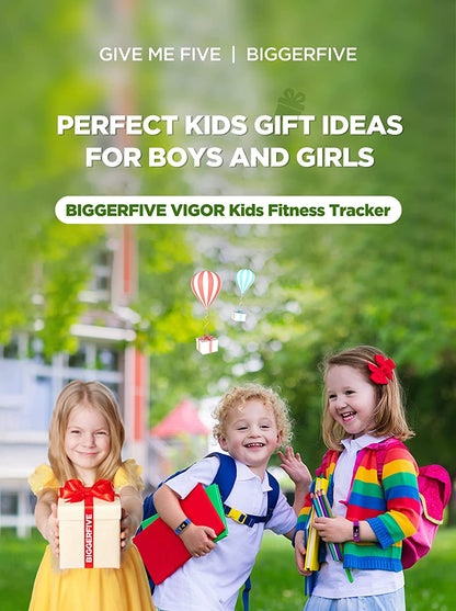 Vigor Kids Fitness Tracker for Girls Boys Ages 5-15, Kids Watch with IP68 Waterproof, Pedometer, Kids Activity Tracker with Heart Rate Sleep Monitor, Calorie Step Counter Watch